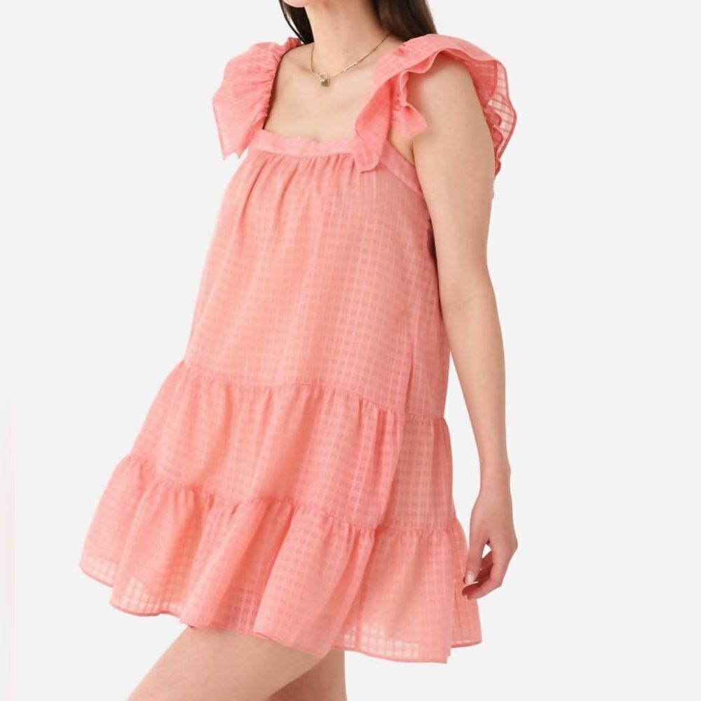 Katherine Kidd Orange Plaid Baby Doll Dress Size Small